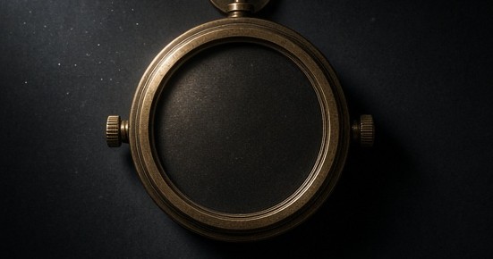 A brass timing object silhouetted without readable marks