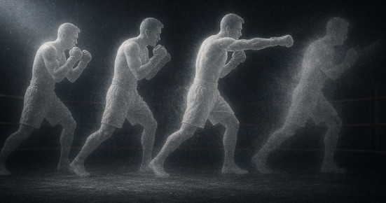 Non-contact vocabulary silhouettes fading through open space