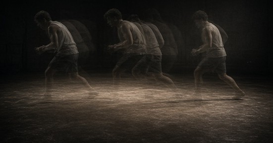 Slow shadow movement shown through soft photographic afterimages